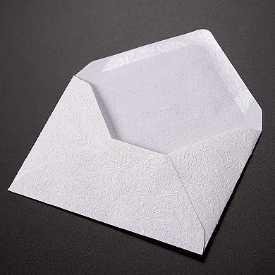 100pcs Small White Envelopes Floral Pattern For Thankyou Gift Cards Weddings