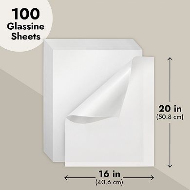 100 Pack 16 X 20-inch Glassine Paper Sheets - Pastelmat Achival