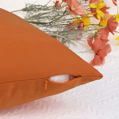 1 Pair Solid Color Pillowcases With Hidden Zipper For Bed, Sofa, Chair And Couch 20" X 20"