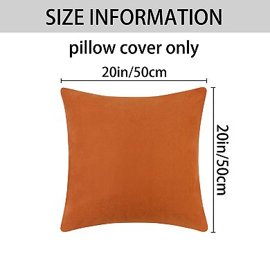 1 Pair Solid Color Pillowcases With Hidden Zipper For Bed, Sofa, Chair And Couch 20" X 20"