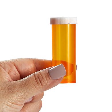 50-pack Medicine Pill Bottles Empty With Caps For Medication, Orange, 0.9 In