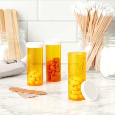 50-pack Medicine Pill Bottles Empty With Caps For Medication, Orange, 0.9 In