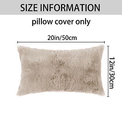 1 Pc Faux Fur Cozy Decorative Throw Pillow Case Luxury Soft Modern Plush Pillowcase 12"x20"