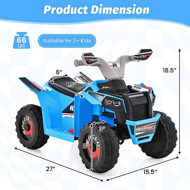 Kids Ride On Atv 4 Wheeler Quad Toy Car With Direction Control