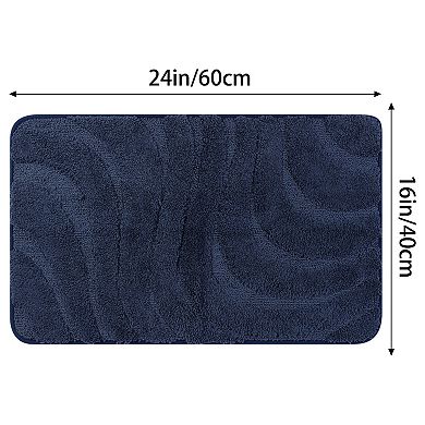 Non Slip Bath Mat Bathroom Rug Absorbent Washable Microfiber For Shower Room Floor 16" X 24"
