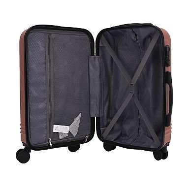 Mirage Alisa Abs Hard Shell Lightweight 360 Dual Spinning Wheels Combo Lock 3 Piece Luggage Set