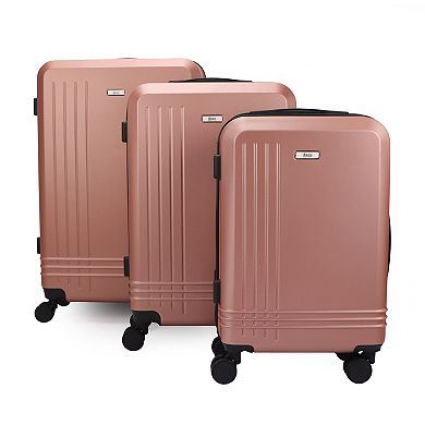 Mirage Alisa Abs Hard Shell Lightweight 360 Dual Spinning Wheels Combo Lock 3 Piece Luggage Set