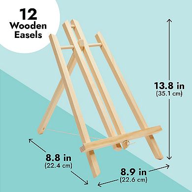 12 Pack 13.8-inch Table Top Easels For Painting And Canvas - Wooden Holder Stand