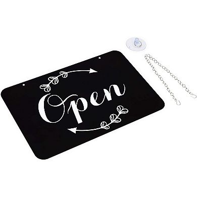 12x8" Double Sided Open And Closed Sign In Blackboard Style For Business, Stores