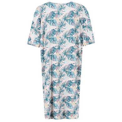 Not A Morning Person Women's Tropical Palm Leaf Oversized Sleep Shirt