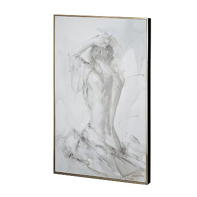 Tia 33 X 49 Hanging Wall Art Portrait Set Of 2, Gray Feminine Figure Sketch