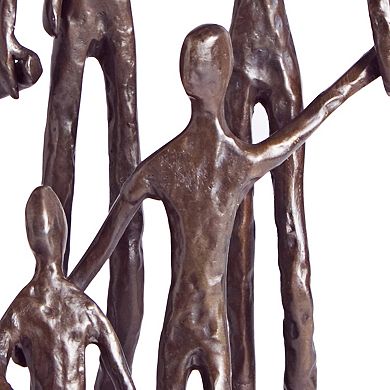 Family Of Five Posing Bronze Sculpture