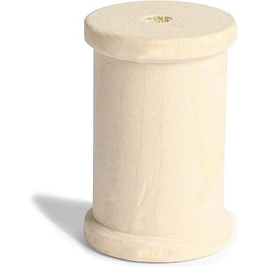 40 Pack Large Unfinished Wooden Spools For Crafts And Sewing Diy, 1-3/8 X 2 In