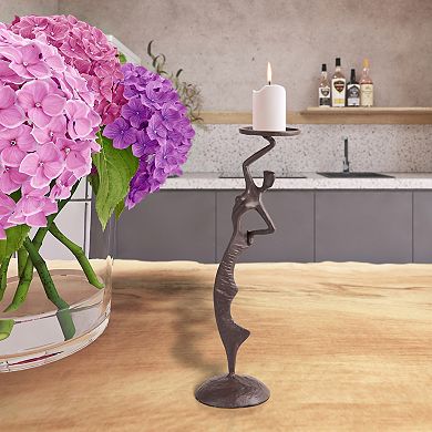 Fancy Lady Cast Iron Sculpture Candle Holder