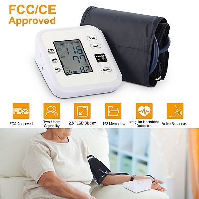 White, Adjustable Arm Blood Pressure Monitor Heartbeat Detector Set