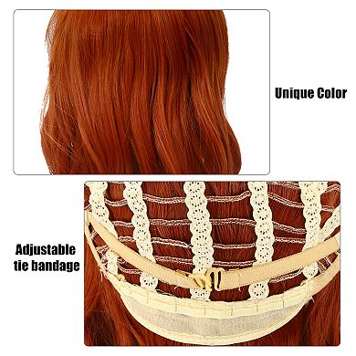 Wigs For Women 14" Orange Curly Wig With Wig Cap