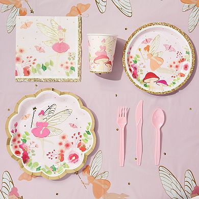 219 Piece Fairy Tea Party Birthday Decorations And Dinnerware Set (serves 24)
