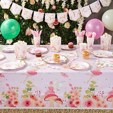 219 Piece Fairy Tea Party Birthday Decorations And Dinnerware Set (serves 24)