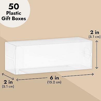 50-pack 2x2x6 Clear Boxes For Macaron, Candy, Treats, Wedding, Birthday, Retail