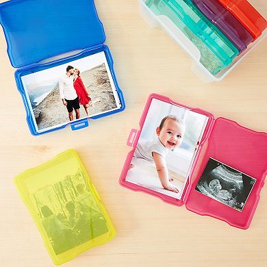 Photo Storage Box Organizer Container For 4x6 Pictures, 6 Inner Cases (7 Pieces)