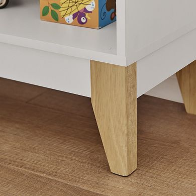 Steiner White 3-tier Kids Freestanding Bookshelf With Contrasting Wood-toned Legs