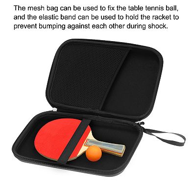 Table Tennis Racket Case Ping Pong Paddle Case Hard Cover Container Bag Square, Wood Color