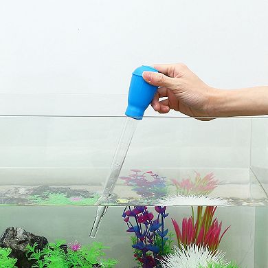 Fish Tank Coral Feeder Tool Feeding Tube Sand Gravel Cleaner With Extension Tube