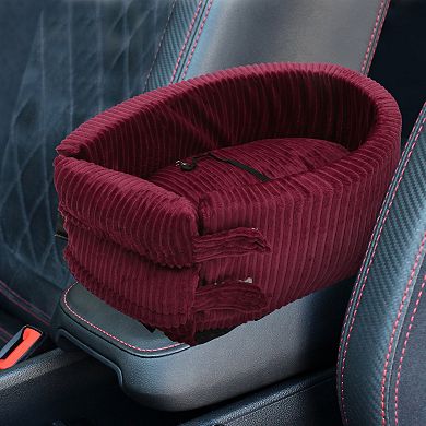 Dog Car Seat Adjustable Straps For Medium Small Sized Puppy Cat Seat Pets Non Slip Corduroy Brown