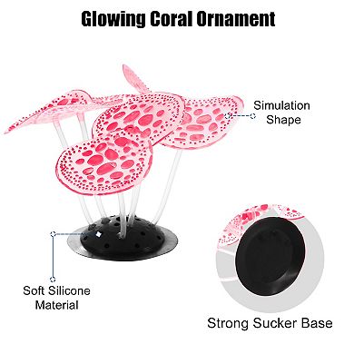 Aquarium Simulation Coral Fluorescent Coral Glow Ornaments Fish Tank 2.36"x3.15"