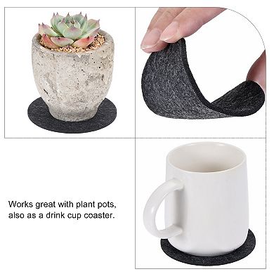 4" 6" 8" 10" Round Plant Coasters Felt Reversible Pad Mat, 16 In 1 Set