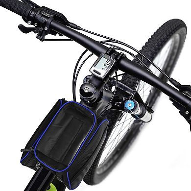 Bike Front Frame Bag With Touch Screen Phone Holder Storage Bag For Road Mountain Bike