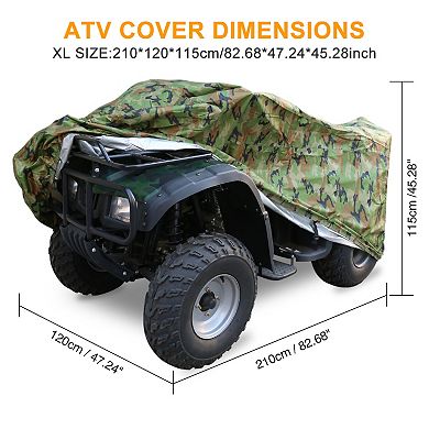 Camouflage Atv Cover Waterproof Outdoor Sun Rain Resistant Protective