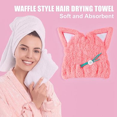 Cat Shape Cute Hair Drying Towel Dry Cap Towel Cap Quick Drying For Drying Hair