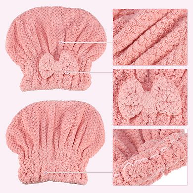 2 Pcs Hair Drying Towel Dry Cap Quick Drying For After Bath Drying Hair