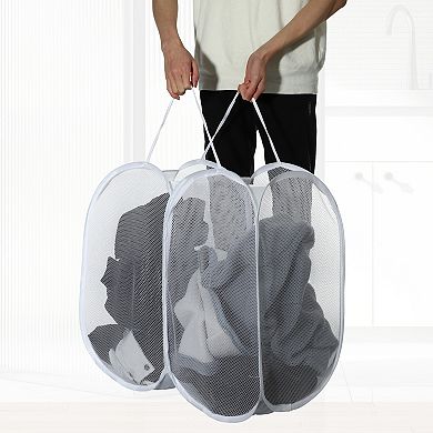 1 Pcs 140l Folding Laundry Basket Portable Hamper Basket For Bathroom