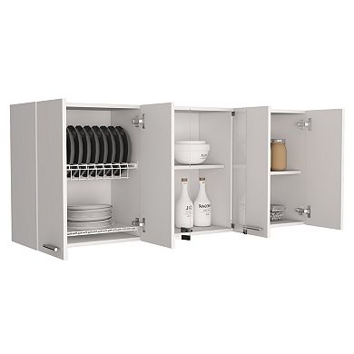 Yuma 150" Wall Cabinet, Two Close Cabinets, Two Open Shelves