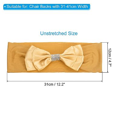 Chair Sash Bow Spandex Stretch Chair Cover Bands Sashes With Bow Knot 10pcs