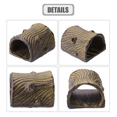 Aquarium Decorations Ceramic Cave Hiding Rock Cave For Fish Brown 3.27"x2.76"x2.05"