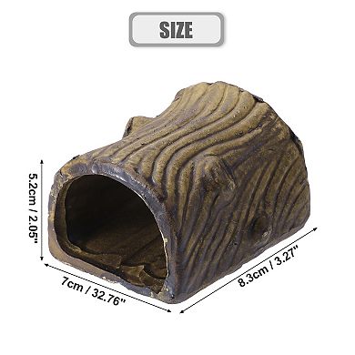 Aquarium Decorations Ceramic Cave Hiding Rock Cave For Fish Brown 3.27"x2.76"x2.05"