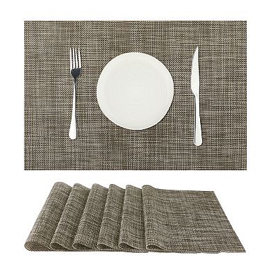 Set Of 6 Placemats Pvc Table Mats For Indoor Outdoor Dining Table