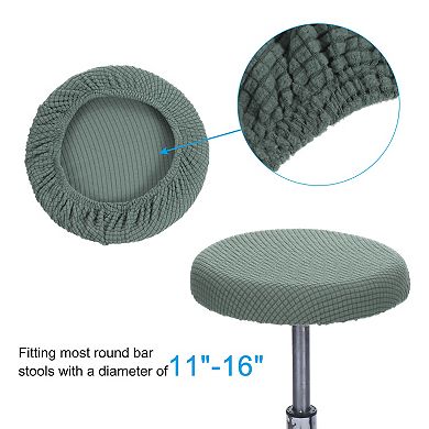 11" Round Bar Stool Cover, 4 Pack Washable Elastic Stool Cushion Cover For Diameter 11"-16" Chair