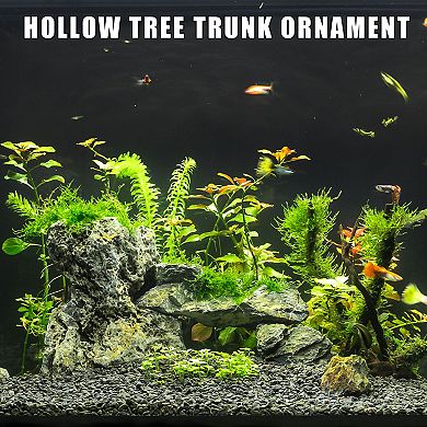 Aquarium Decorations Hollow Tree Trunk Ornament Resin Fish Accessories Multicolor 5.91" Length