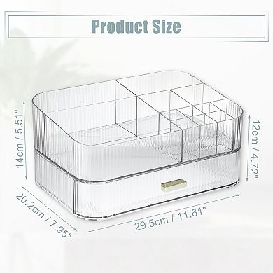Makeup Organizer With Stackable Drawers Translucent Cosmetic Storage For Desk
