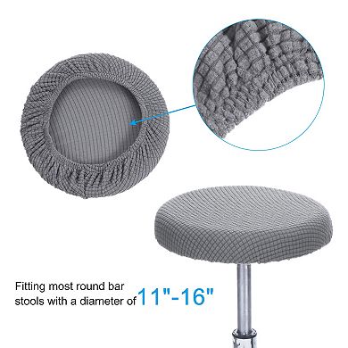 11" Round Bar Stool Cover, Washable Elastic Stool Cushion Slipcovers For Diameter 11"-16" Chair