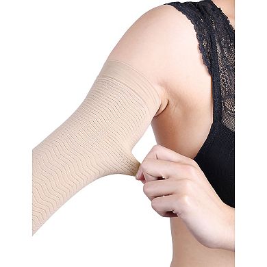 Skin Color Stretchy One Size Arm Shaper Wrap Sleeves Pair For Women