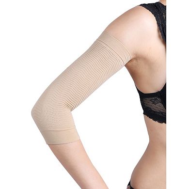 Skin Color Stretchy One Size Arm Shaper Wrap Sleeves Pair For Women