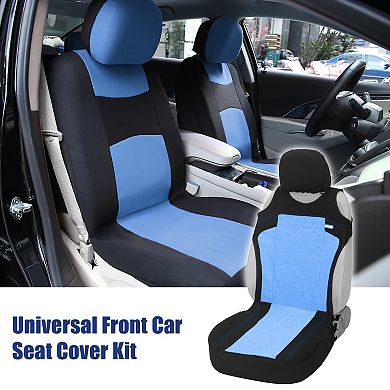 Universal Front Car Seat Cover Kit Cloth Fabric Seat Protector Pad Fit For Car Truck Blue
