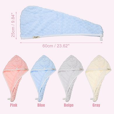 Hair Drying Towel Dry Cap Cloud Grid Shape Lightweight For After Bath Drying