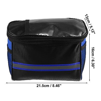 Handlebar Bag With Touch Screen Phone Holder Mesh Side Pocket Front For Mountain Bike