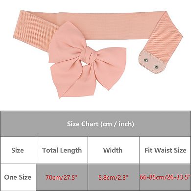 Women's Bowknot Elastic Wide Belts Dress Bow Tie Stretchy Waistband For Party Casual